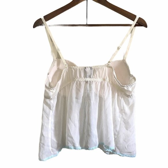 Apt 9 Womens White Blue Lace Ribbon Trim Underwire Bra Split Front Teddy Size XL - Picture 10 of 10